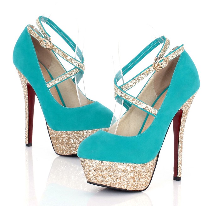 high heels turquoise