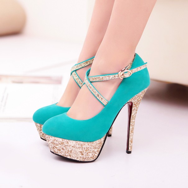 high heels turquoise