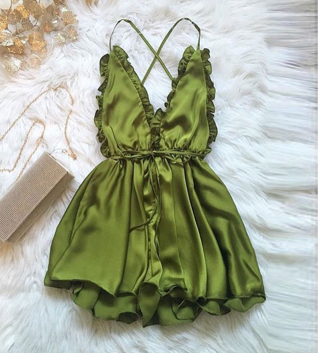 Sexy Ruffled Backless Romper on Luulla