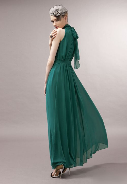 green chiffon maxi