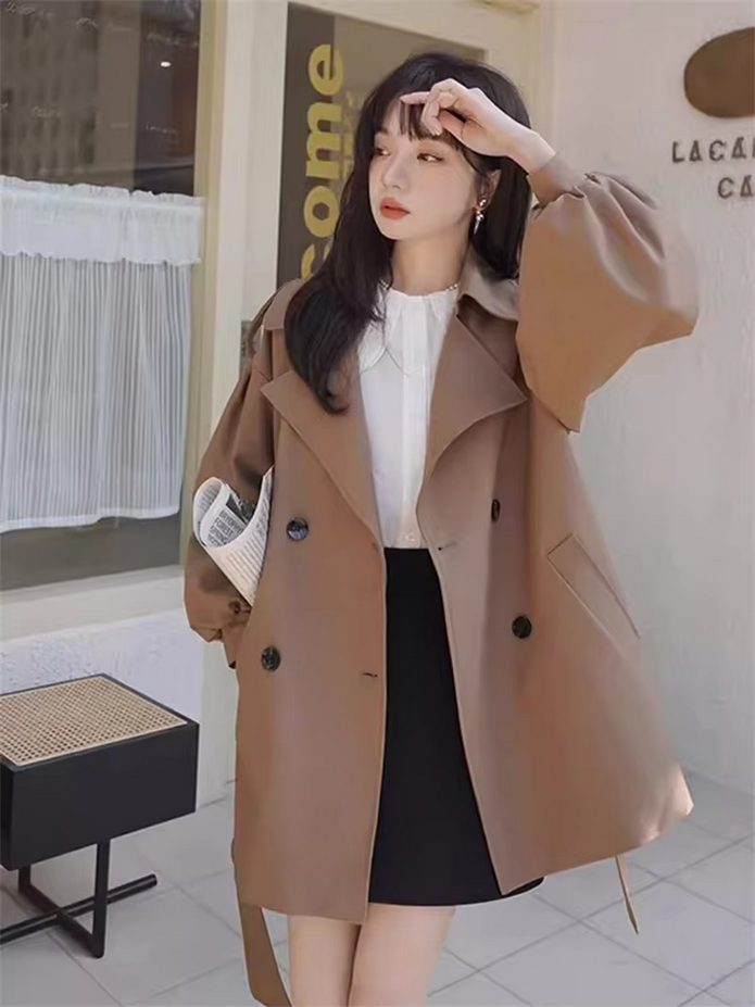 Double breasted woman coat