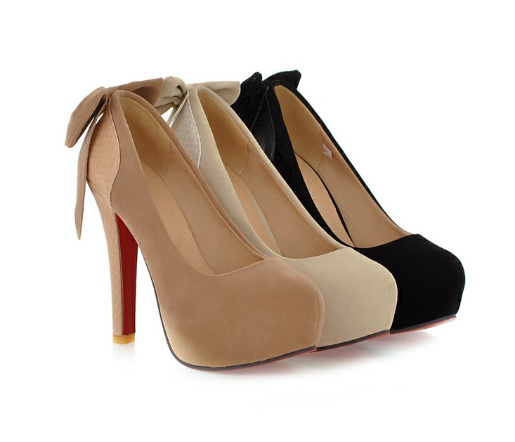 high heel bow shoes