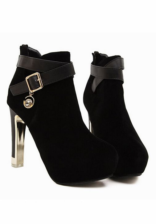 Sexy Black Suede Charmed High Heel Boots on Luulla