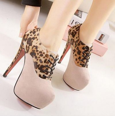 cheetah high heel booties