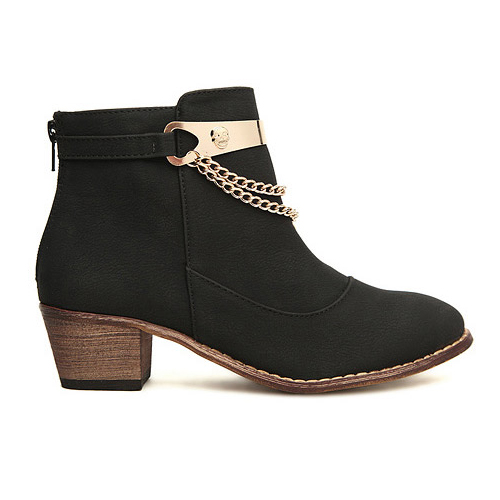 ankle boots with gold chain