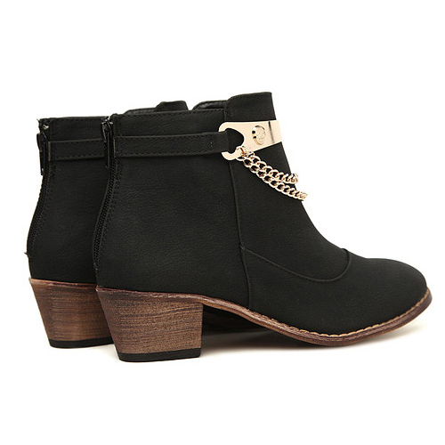 ankle boots with gold chain