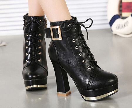 boots with laces and buckles