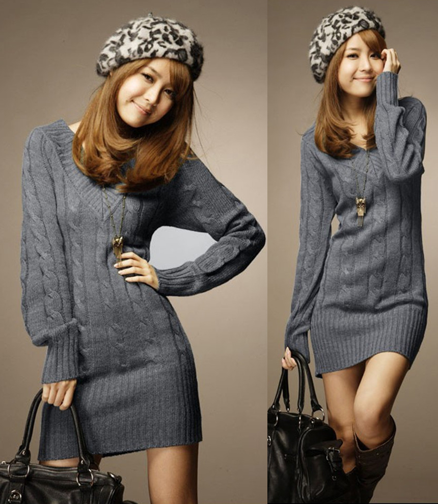 Cute Knitted V Neck Sweater on Luulla