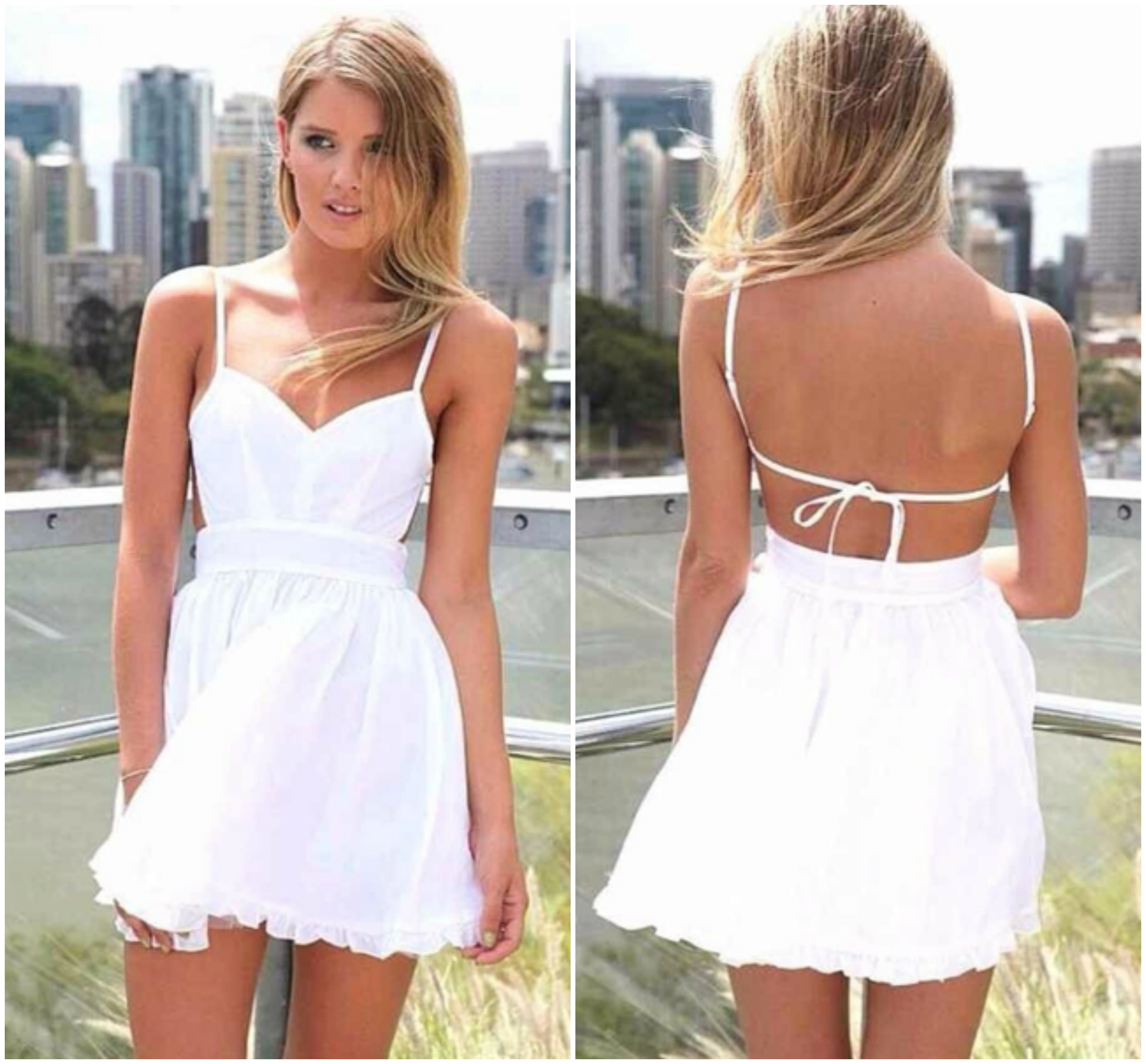 Halter Mini Dress Women Sexy Lace White A Line Party Dress White Short Summer Sleeveless Boho 