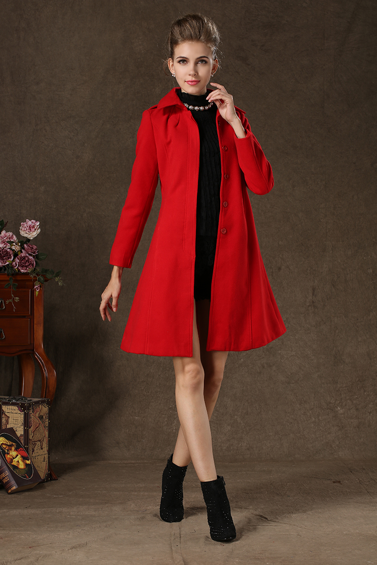 Red Winter Coat With Belt on Luulla