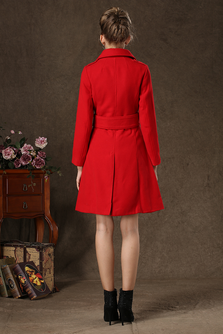Red Winter Coat With Belt on Luulla