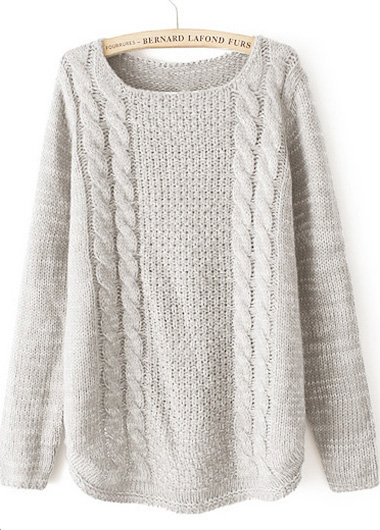 Cute Beige Knitted Pullover Sweater on Luulla