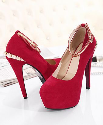 red studded high heels