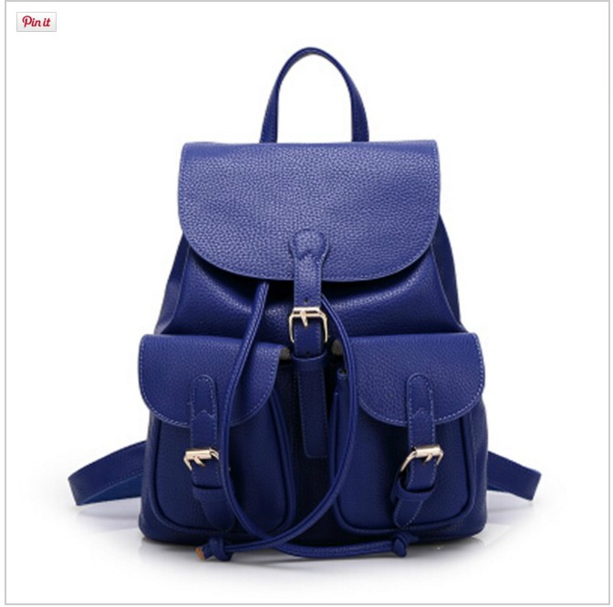Pu Leather Backpack With Two Pockets on Luulla