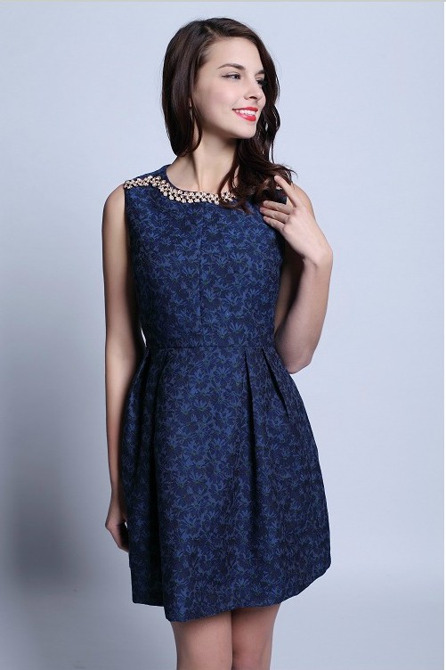Elegant Blue Beaded Dress on Luulla