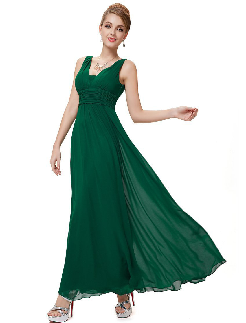 neon green chiffon dress